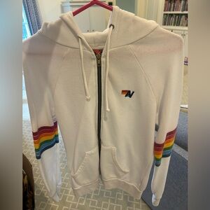 Aviator Nation White Hoodie Jacket